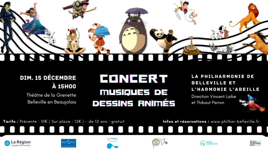 Affiche concert musiques de dessins animés