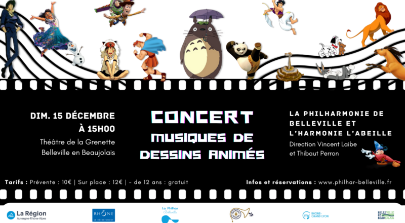 Affiche concert musiques de dessins animés